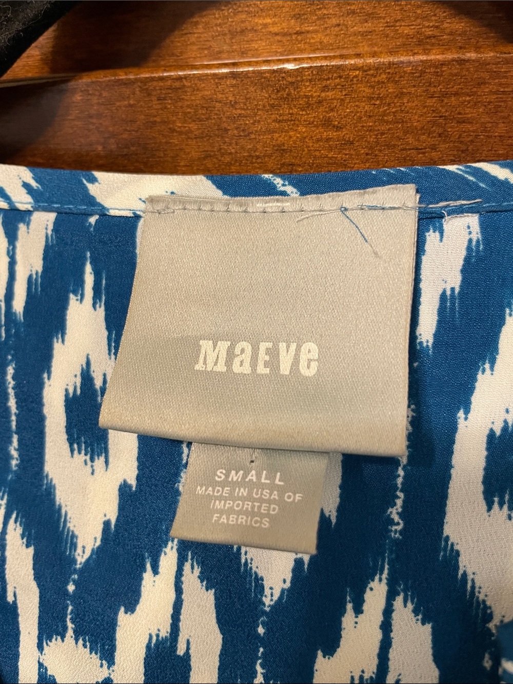 Anthropologie Maeve Blue Ikat Print Shirt Dress - Picture 4 of 6